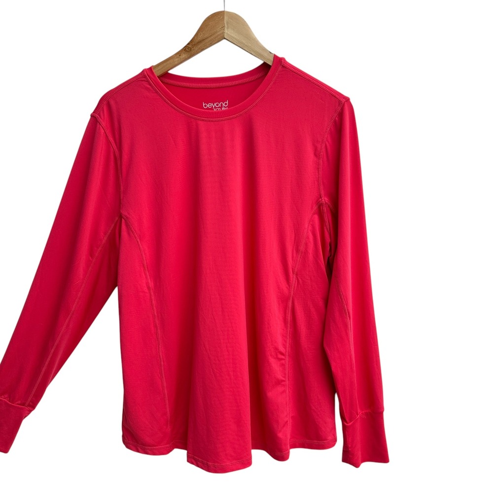Beyond Scrubs AthleticTop Pink Yoga Long Sleeve Activewear Comfort Fit XL NWOT‎ - Picture 2 of 13
